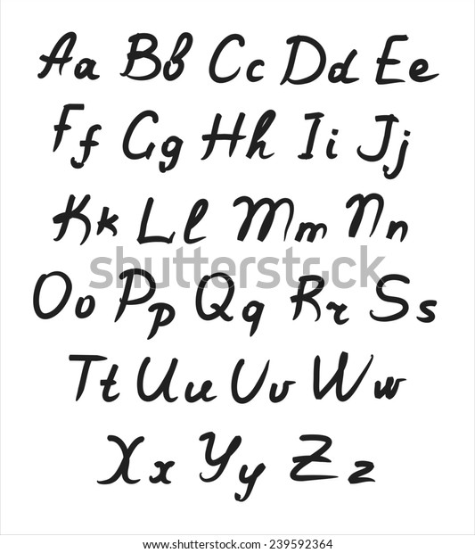 Alphabet Letters Ink Freehand Writing Stock Illustration 239592364