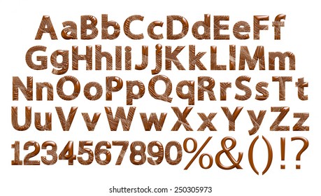 Alphabet Letters Numbers Symbols Made Chocolate Stock Illustration ...