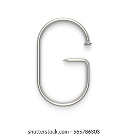 Alphabet Made Nails Letter G 3d Stock Illustration 565786303