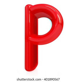 Glossy Pink Paint Letter P Uppercase Stock Illustration 582497347