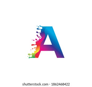 A Alphabet Painting Logo Design Concept