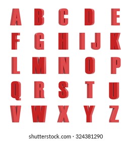 Alphabet Red 3d