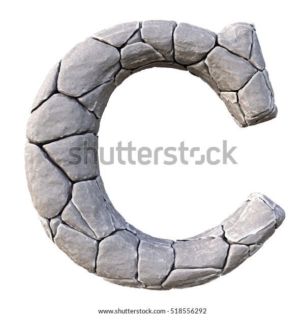 石のアルファベット 白い背景に 3dイラスト のイラスト素材