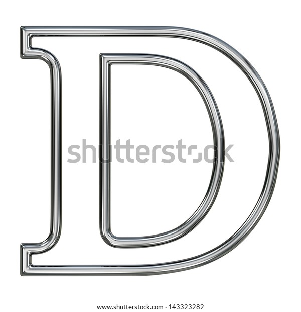 Alphabet Symbol D Chrome Pipe Outline Stock Illustration 143323282