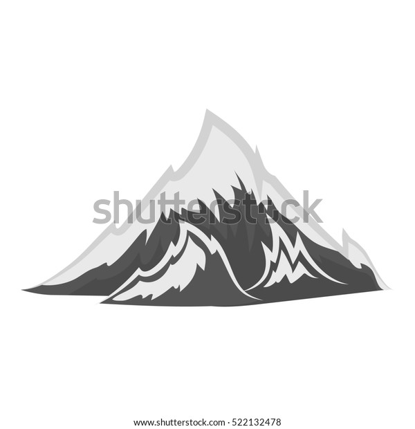 Alps Icon Monochrome Style Isolated On Stock Illustration 522132478