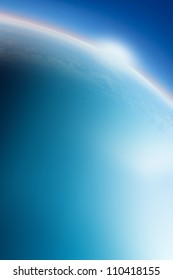 altitude planet earth view between sky and space 
