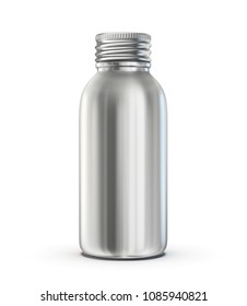 Aluminium Bottle Isolated On A White. 3d Illustration