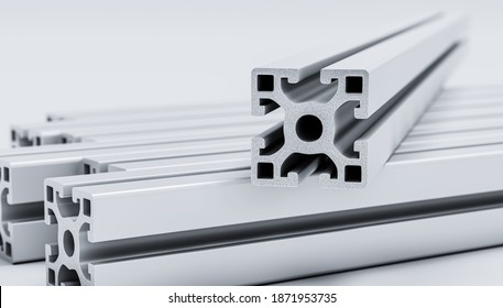 Aluminum system profile 40x40 - 3d rendering