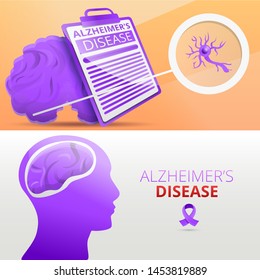 Alzheimer mind dementia banner set. Cartoon illustration of alzheimer mind dementia banner set for web design - Powered by Shutterstock