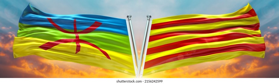 Amazigh Flag Senyera Flag Waving Texture Stock Illustration 2156242599 ...