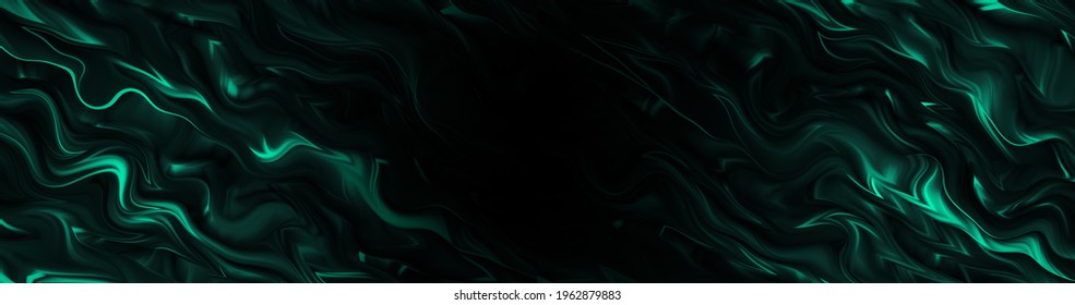 Amazing abstract dark green texture. 3d vertical banner emerald royal color. Oil marble picture with glowing effect. Wavy fluid trendy modern background. Ad summer tropical sale. Fresh design frame BG