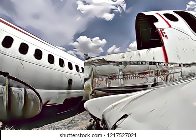 Imágenes, fotos de stock y vectores sobre Airplane Crash Cartoon