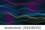 Amazing colorful digital particle line wave background d5