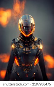 Amazing digital drawing of a futuristic police officer.