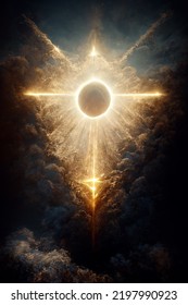 Amazing Digital Drawing Of A Sun Eclipse.