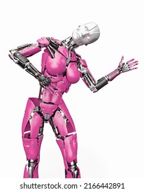 Amazing Robot Is Doing A Robot Dance, 3d Illustration