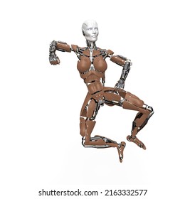 Amazing Robot Is Doing A Happy Dance, 3d Illustration