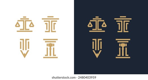 Amazing Vector law firm logo icon, can be used in various media easily, set, editable, Exclusive - Powered by Shutterstock