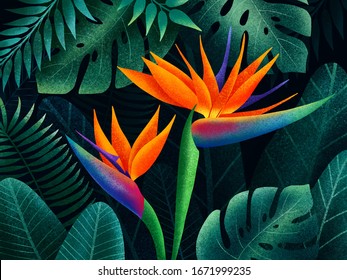 Amazing wallpaper. Jungle leaves. Tropical pattern. Green background  - Shutterstock ID 1671999235