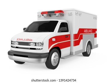 Ambulance Car Isolated. 3D Rendering