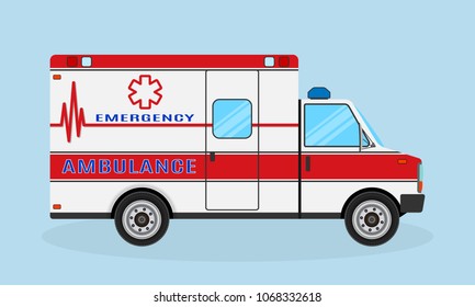 Ambulance Car Driving Red Traffic Light Stock Vector (Royalty Free ...