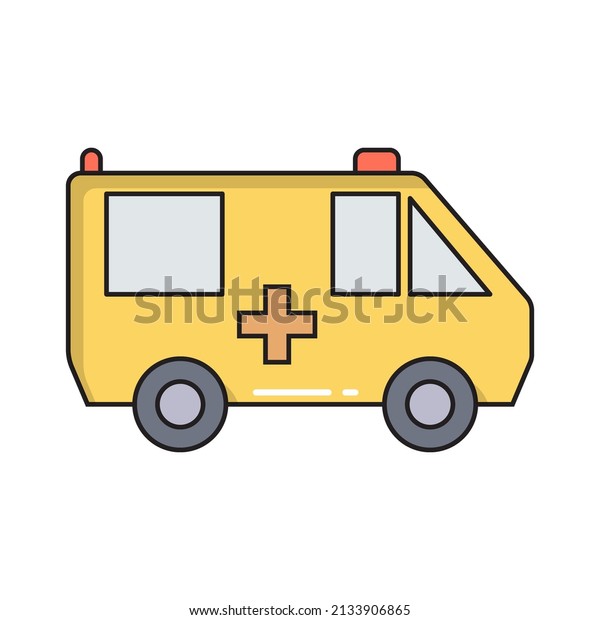 Ambulance car simple medicine icon in trendy line style\
isolated on white background for web applications and mobile\
concepts.  illustration.\
