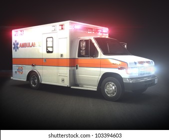 Ambulance With Lights ,Part Of A First Responder Series.