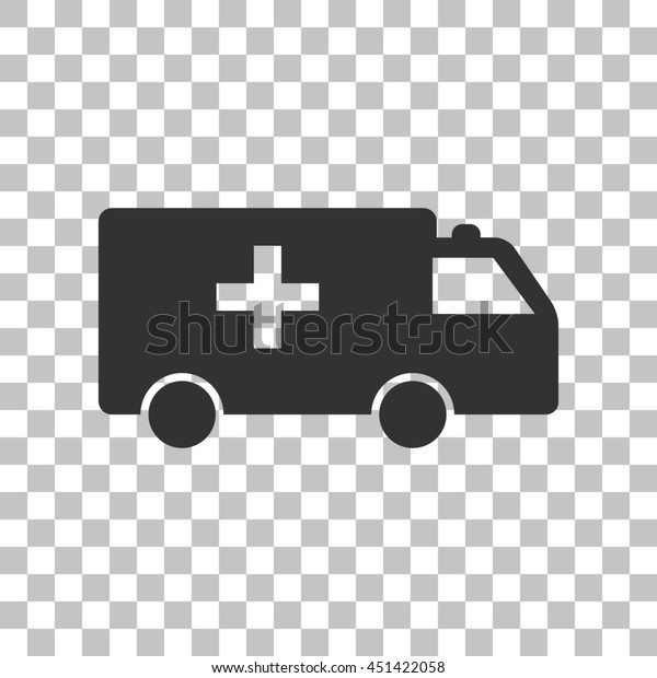 Ambulance sign illustration. Dark gray icon\
on transparent\
background.