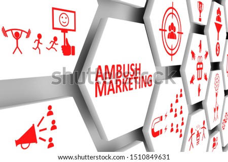 AMBUSH MARKETING concept cell background 3d illustration Stock foto © 