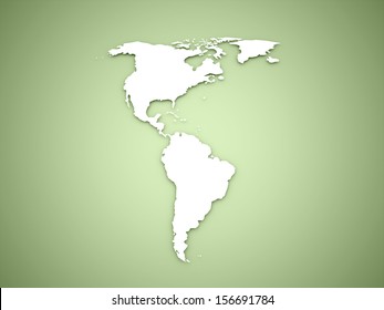 America continent on green background