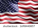 America flag of silk-3D illustration