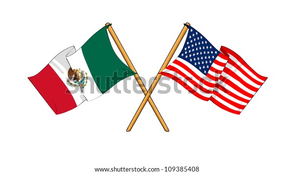 America Mexico Alliance Friendship Stock Illustration 109385408 ...