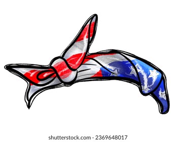 america patterned bow watercolor blue red - Powered by Shutterstock