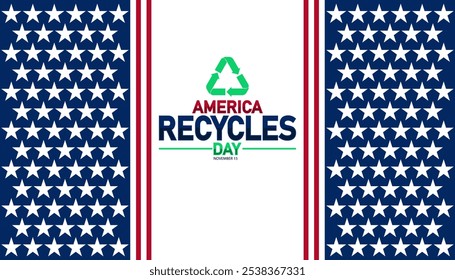 America Recycles Day Modern illustration. November 15. Holiday concept. Template for background, banner, card, poster with text inscription. - Powered by Shutterstock