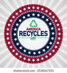 America Recycles Day. November 15. Holiday concept. Template for background, banner, card, poster with text inscription. Modern illustration - Powered by Shutterstock