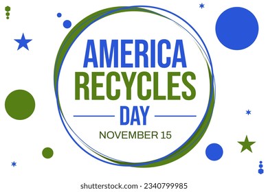 America Recycles Day Wallpaper in Traditional border style with recycle sign and stars. Day of recycling background - Powered by Shutterstock