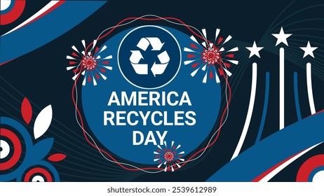 America Recycles Day web banner design illustration  - Powered by Shutterstock