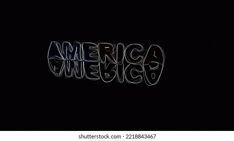 America Text Hand Draw Digital Art