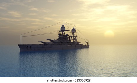 American battleship of World War II
Computer generated 3D illustration