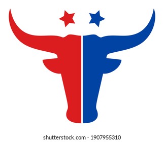 American beef logo icon with flat style. Isolated raster american beef logo icon image, simple style.