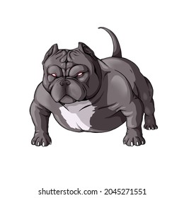 American Bully Dog Draw Pitbull Stock Illustration 2045271551 ...