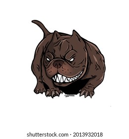 American Bully Hungy Dog  For Logo