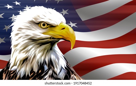 american eagle and flag usa