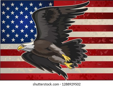 American Eagle Usa Flags Stock Illustration 1288929502 | Shutterstock