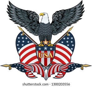 American Eagle Usa Flags Stock Illustration 1300203556 | Shutterstock