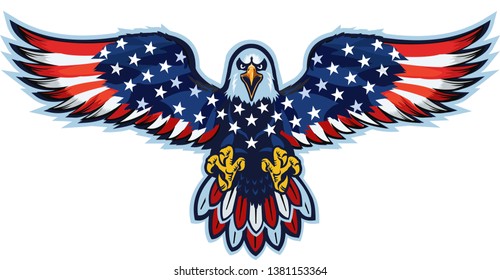 American Eagle Usa Flags Stock Illustration 1365853793