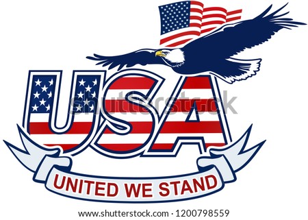 American eagle with USA flags