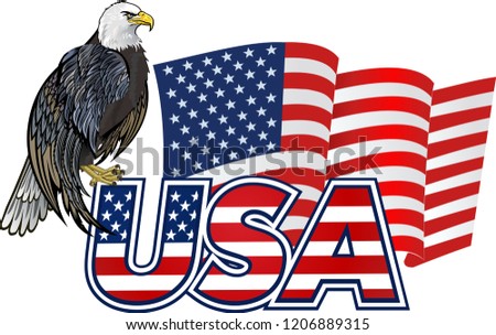 American eagle with USA flags