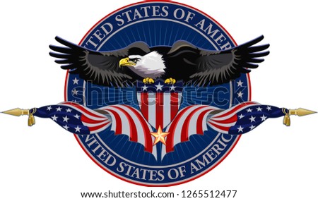 American eagle with USA flags