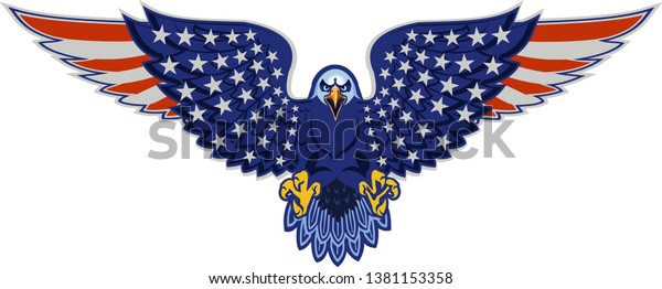 American Eagle Usa Flags Stock Illustration 1381153358